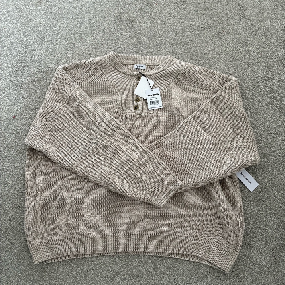 Oversized knit Henley